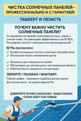 Чистка солнечных панелей – профессионально