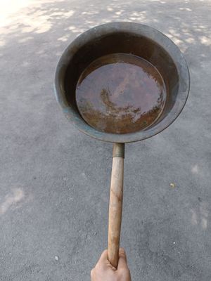 Латунный таз с ручкой ссср