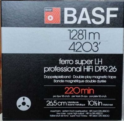 Профессиональная магнитная лента Basf 1281 м. на металлической бобине