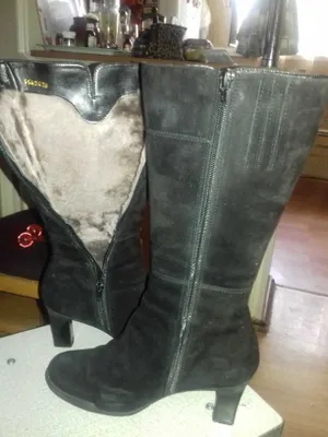 Сапоги женские замшевые с цигейкой