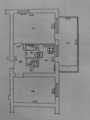 квартира 2/1/4 Буюк Ипак Йули 2х6 Балкон