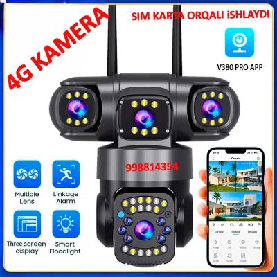 Kamera 4g -Видеокамеры три объектива Camera 4g dual sim kartali kamera