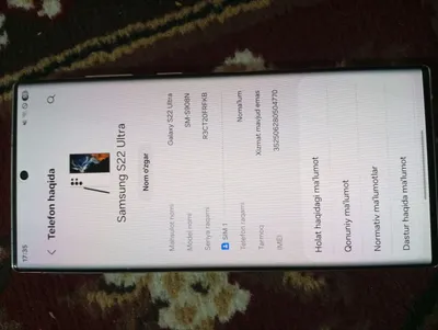 Samsung s22 ultra xolati yaxwi xotira 12/256