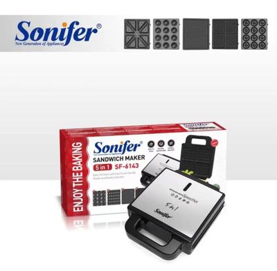 Sonifer 5в1 Тостер Вафельница Вафли Сендвичница Орешница sf-6143