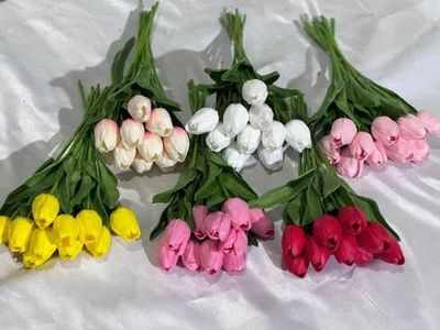 Цветы Реалистичные Тюльпаны 33см 10шт