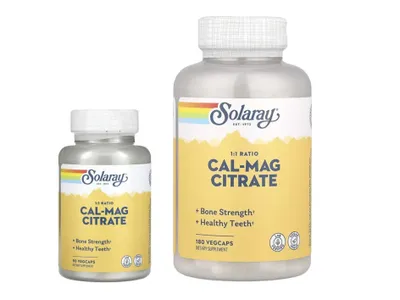 Solaray Cal-Mag Citrate Цитрат кальция и магния Calcium kalsiy magniy