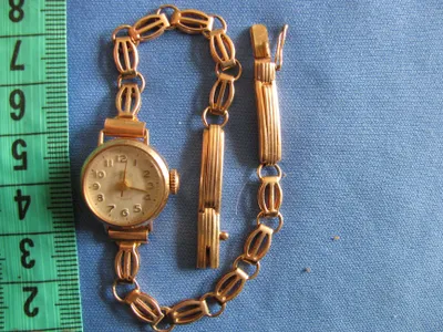 Часы золотые ссср с золотым браслетом проба 583