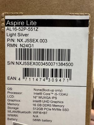 Ноутбук ACER Aspire Lite 16”
