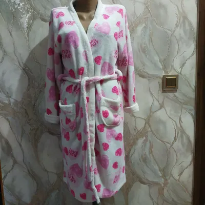 Жен. банный халат. Плюшевый. Размер 44-46
