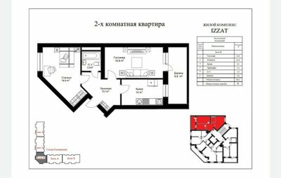 ПРОДАЕТСЯ квартира Иззат 2/7/8