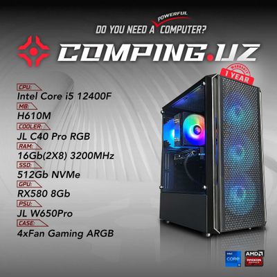 (NEW) 12400F/H610m/16Gb/512Gb/RX580