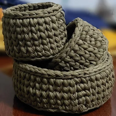 Набор корзин из трикотажной пряжи