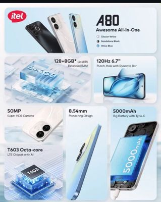 itel A80 kor dok bor ideal telefon aybi yuq