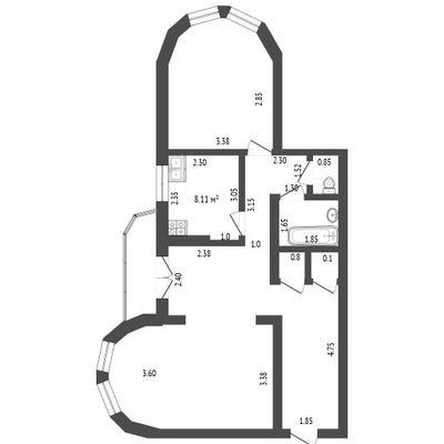 2х комнатная 65м2 квартира, Сергели-8, Беш козон