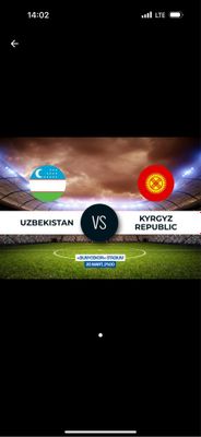 Uzb vs Kgz bilet bor yonma yon 4 ta