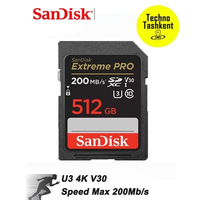 Карта памяти SDXC 512/256 Sandisk Extreme Pro UHS-I 200MB/S,U3 4K V30
