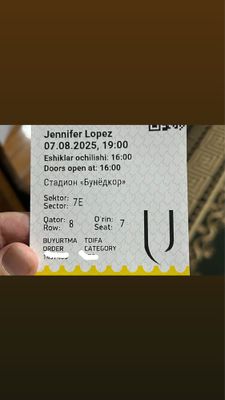 Jennifer Lopez билеты на концерт.
