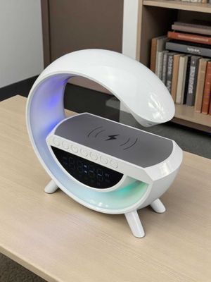 Настольная Bluetooth колонка с беспроводной зарядкой LED Wireless