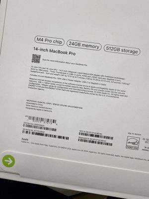 Macbook pro 14 24/512 m4 pro