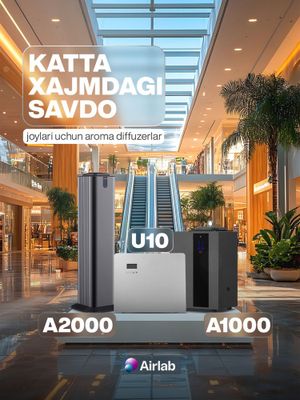Katta xajmdagi joylar uchun aroma diffuzor, Airlab