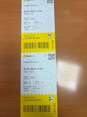 Sevara Nazarxan konsertga bilet HUMO ARENA 2 may