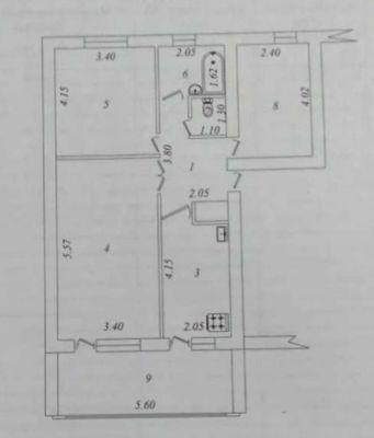 3/2/4 Феруза 77-серия 205 школа. Кирпич. Балкон 2×6.