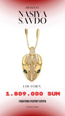 Tilla taqinchoq "Mystic Serpent" Bvlgari uslubida