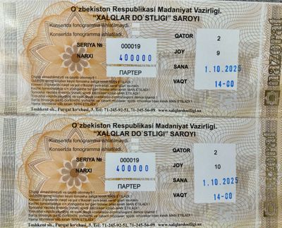 1 oktabr Bayramga konsert bilet sotiladi