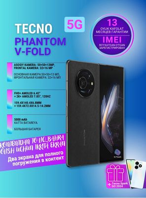 Tecno phantom fold v holati idiyal 4 oy ishlatilgan 1 yilik garntiya