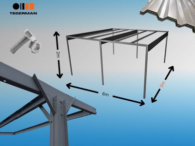 Навес, гараж, ангар, каркас металлконструкция angar metal naves