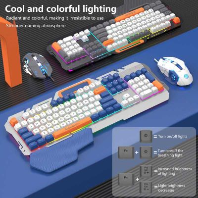 (KT10002)K-Snake Игровая клавишная проводная клавиатура и мышь с RGB