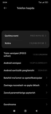 Xiomi poco x6pro 5g