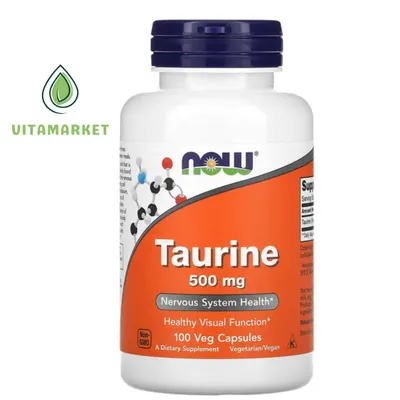 Taurine(Таурин),NOW Foods, 500 mg, 100 Veg Capsules