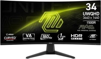 MSI MAG345CQR kavisli oʻyin monitori UWQHD(3440x1440) 34" 180Hz VA, AM