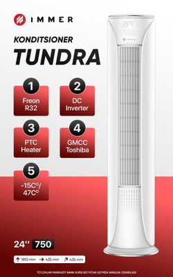 Колонный кондиционер Immer TUNDRA Silver 24 Inverter