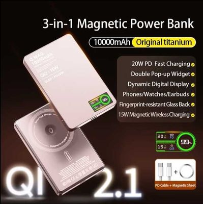 Ультратонкий внешний аккумулятор Q.MAG 10000 mAh с магнитной зарядкой