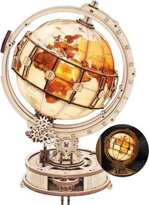 ROKR Luminous Globe 3D Yog‘och Puzzle / Chiroqli Globus