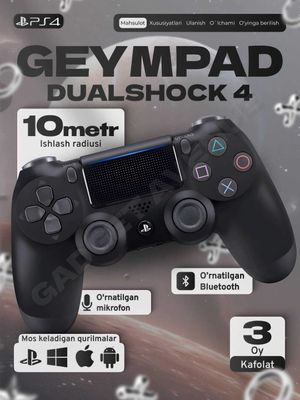 Jostik simsiz Dualshock 4, PC va Sony Playstation 4 uchun joystik.