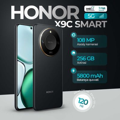 Honor x9c smart 5g 8/256 gb Black,sovg'asiga 1 oylik telegram premum