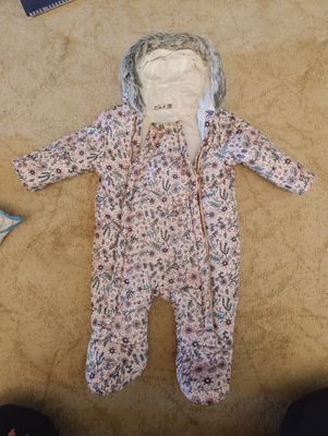 зимний детский комбинезон для девочки 3-6 месяцев