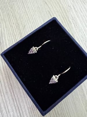 Серьги серебряные детские виноград
