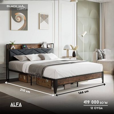 ALFA — funksional va zamonaviy metall-yog‘och yotoq
