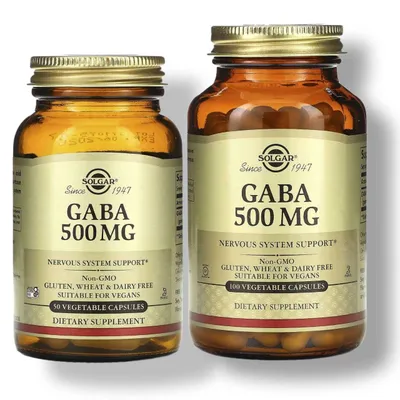ГАМК / ГАБА Solgar GABA 500 мг- жиросжигатель, ясность ума