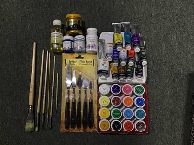 Набор для рисования масляные краски + кисточки + набор мастехинов...