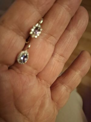 Серебрянные детские серьги с нат. аметистами