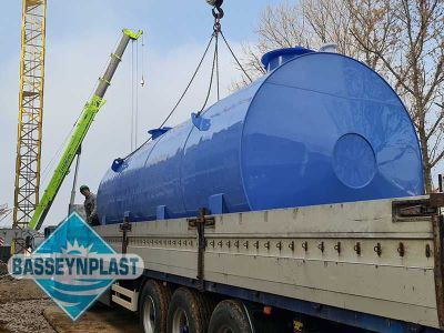 Эко ёмкость горизонтальная из полипропилена 35м3, тонн для воды