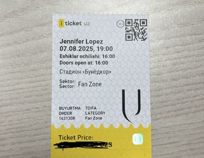Билет на концертз Джениффер Лопез