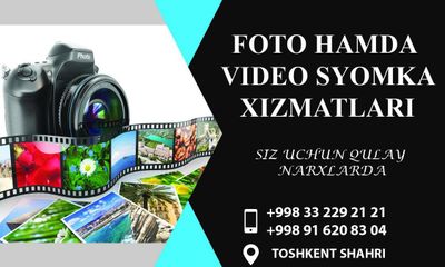 Foto hamda video syomka xizmatlari,