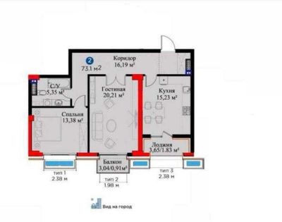 Продаеця квартира НОВОСТРОЙКА 3/6/12 ЖК NRG Oybek Площадь : 73м2