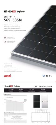 Quyosh panellari Longi 580W 585W